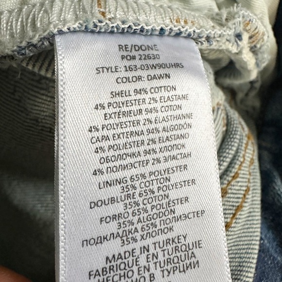 RE/DONE Ultra High Rise Skinny Button Fly Size 30 Dawn - Picture 4 of 12